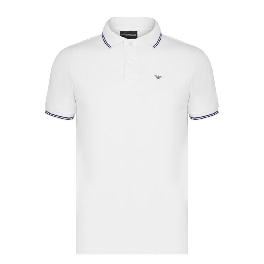 Emporio Armani EA7 Mens Tipped Regular Polo Shirt / White